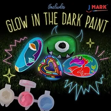 J MARK Rock Painting Kit - Glow in The Dark Paint Pens