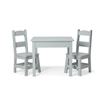 Melissa & Doug Kids Wooden Table & Chairs Set - Gray