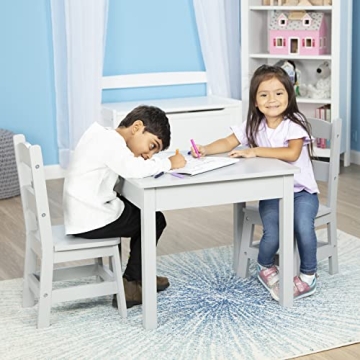 Melissa & Doug Kids Wooden Table & Chairs Set - Gray