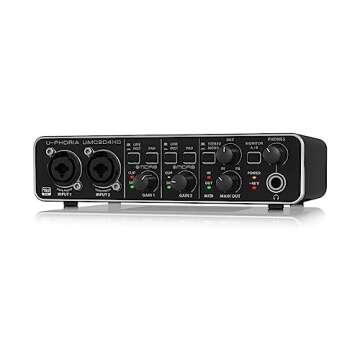 Behringer U-Phoria UMC204HD Audiophile 2x4 USB Audio/MIDI Interface with MIDAS Mic Preamplifiers, 24-Bit/192kHz Resolution