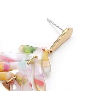 Stylish Acrylic Leaf Drop Earrings for Women Fashion