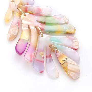 Stylish Acrylic Leaf Drop Earrings for Women Fashion