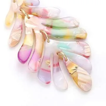 Stylish Acrylic Leaf Drop Earrings for Women Fashion