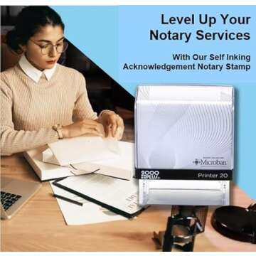Handy Stamps Professional Acknowledgement Notary Stamps Self Inking Stamp for Sworn and Subscribed N...