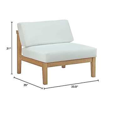 Modway Bayport Outdoor Teak Armless Chair - Stylish Comfort