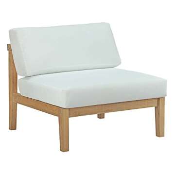 Modway Bayport Outdoor Teak Armless Chair - Stylish Comfort