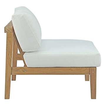 Modway Bayport Outdoor Teak Armless Chair - Stylish Comfort