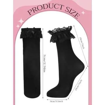 Fourluoo 6 Pairs Women's Ankle Lace Socks - Stylish & Breathable