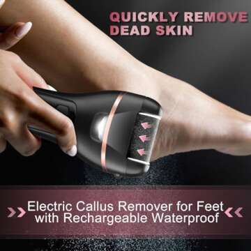 Electric Callus Remover for Feet, Rechargeable Portable Electronic Foot File Pedicure Kit, Waterproo...