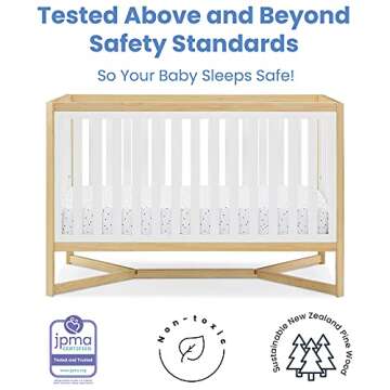 Delta Children Tribeca 4-in-1 Baby Convertible Crib, Bianca White/Natural