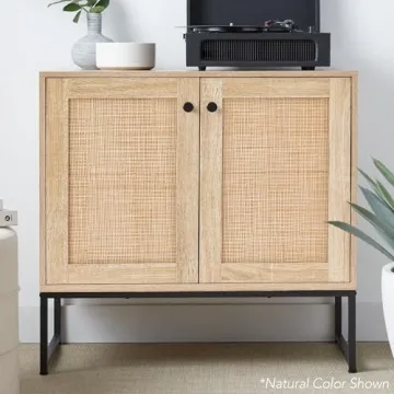 2-Door Rattan Storage Cabinet for Stylish Storage