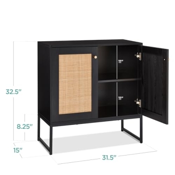 2-Door Rattan Storage Cabinet for Stylish Storage