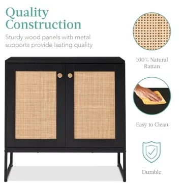 2-Door Rattan Storage Cabinet for Stylish Storage