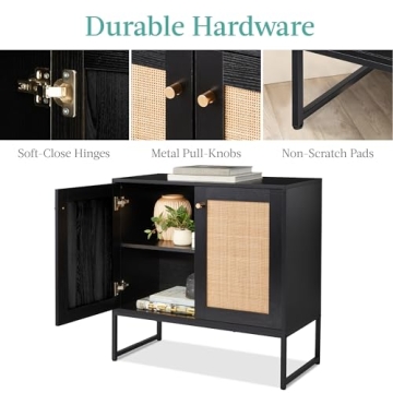 2-Door Rattan Storage Cabinet for Stylish Storage
