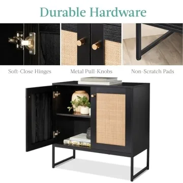 2-Door Rattan Storage Cabinet for Stylish Storage