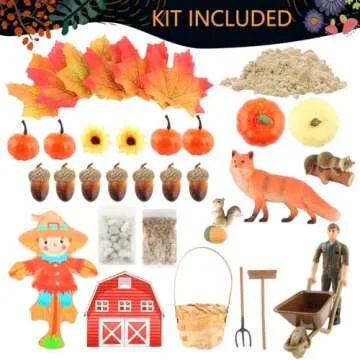 VMNlooking Fall Sensory Bin for Kids, Autumn Leaves Sensory Bin Toys for Preschoolers Fine Motor Toys(Orange)