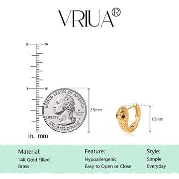 VRIUA Gold Huggies Earrings - Dainty and Hypoallergenic