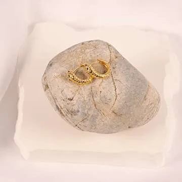 VRIUA Gold Huggies Earrings - Dainty and Hypoallergenic