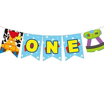 Toy Inspired Story First Birthday Banner Handmade 1st Birthday Party Decorations High Chair Banner,W...