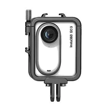 Rszfnjxry Aluminum Frame Cage with Lens Silicone Case for Insta360 GO 3,Metal Protective Durable Hou...