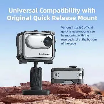 Rszfnjxry Aluminum Frame Cage for Insta360 GO 3