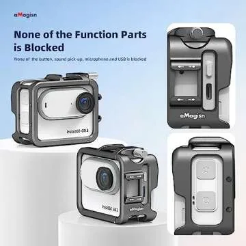 Rszfnjxry Aluminum Frame Cage for Insta360 GO 3