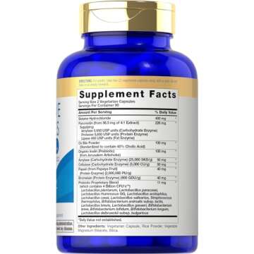 Carlyle Digestive Enzymes | with Probiotics & Prebiotics | 180 Capsules | Non-GMO and Gluten Free Su...