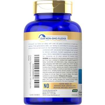 Carlyle Digestive Enzymes | with Probiotics & Prebiotics | 180 Capsules | Non-GMO and Gluten Free Supplement for Men & Women