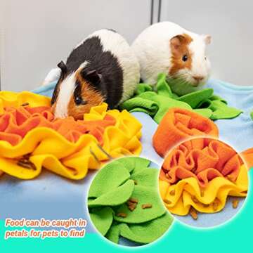 Interactive Rabbit Hay Feeder Mat for Small Pets - Washable & Fun