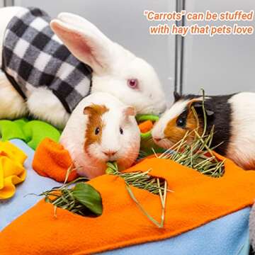 Interactive Rabbit Hay Feeder Mat for Small Pets - Washable & Fun