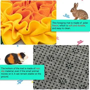 Interactive Rabbit Hay Feeder Mat for Small Pets - Washable & Fun