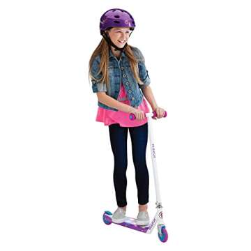 Razor Party Pop Kick Scooter for Kids Ages 6+ - 12 Multi-Color LED Lights, Urethane Wheels, Rear Fen...