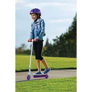 Razor Party Pop Kick Scooter for Kids Ages 6+ - 12 Multi-Color LED Lights, Urethane Wheels, Rear Fender Brake, For Riders up to 143