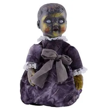 NUOBESTY Voice-Control Haunted Doll for Halloween Decor