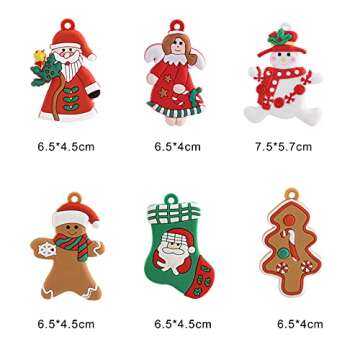 FANKUTOYS 12 Pack Gingerbread Man Ornaments for Christmas Tree Decorations, Hanging Decor Gingerbread Figurines Christmas Tree Ornament for Garden Office Coffee Bar Christmas Tree Decor