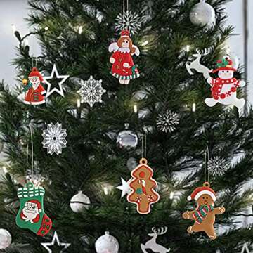 FANKUTOYS 12 Pack Gingerbread Man Ornaments for Christmas Tree Decorations, Hanging Decor Gingerbread Figurines Christmas Tree Ornament for Garden Office Coffee Bar Christmas Tree Decor