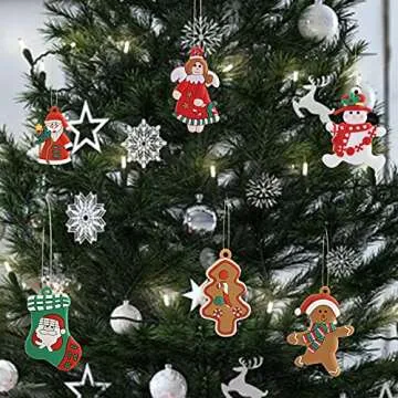 FANKUTOYS 12 Pack Gingerbread Man Ornaments for Christmas Tree Decorations, Hanging Decor Gingerbread Figurines Christmas Tree Ornament for Garden Office Coffee Bar Christmas Tree Decor