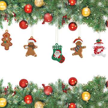FANKUTOYS 12 Pack Gingerbread Man Ornaments for Christmas Tree Decorations, Hanging Decor Gingerbread Figurines Christmas Tree Ornament for Garden Office Coffee Bar Christmas Tree Decor