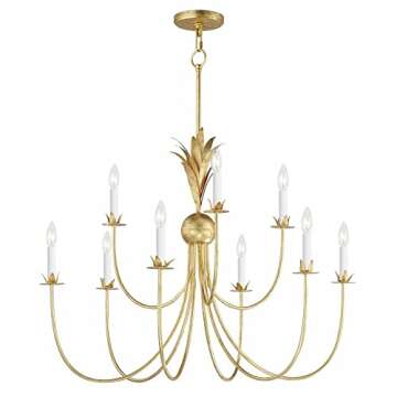 Maxim Paloma - 9 Light Chandelier-28 Inches Tall and 36 Inches Wide-Gold Leaf Finish -Traditional In...