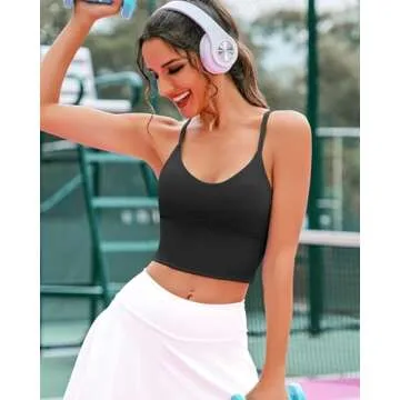 XUNYU Women's Longline Fitness Crop Top for Workouts