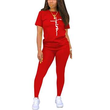 Nimsruc Biker Short Sets Women 2 Piece Outfits Summer Jogger Tracksuit Matching Sweatsuits Red L