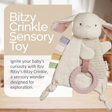 Itzy Ritzy Bitzy Crinkle Bunny Toy for Baby Sensory Play