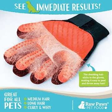 Raw Paws Grooming Gloves for Dogs & Cats - Best Deshedding Solution