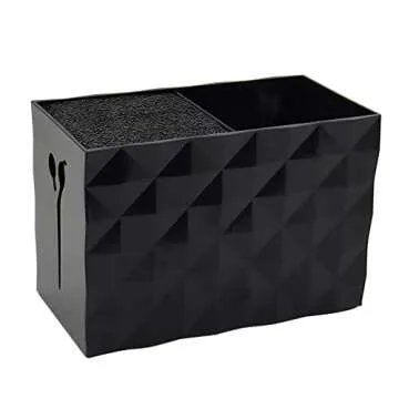 Salon Barber Scissors Shear Holder Rack for Hairdressers, Scissor Storage Case Keeper Modern Hairdressing Combs Clips Desktop Desk Organizer Accessories for Babers Station Office Home - Black