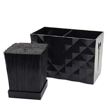 Salon Barber Scissors Shear Holder Rack for Hairdressers, Scissor Storage Case Keeper Modern Hairdressing Combs Clips Desktop Desk Organizer Accessories for Babers Station Office Home - Black