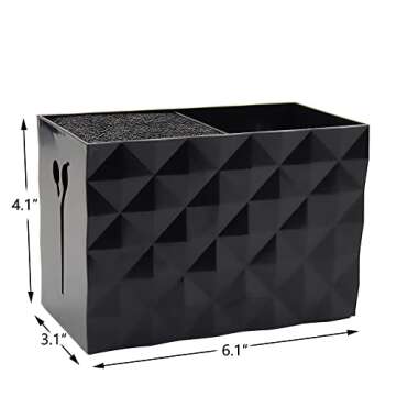 Salon Barber Scissors Shear Holder Rack for Hairdressers, Scissor Storage Case Keeper Modern Hairdressing Combs Clips Desktop Desk Organizer Accessories for Babers Station Office Home - Black