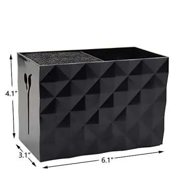 Salon Barber Scissors Shear Holder Rack for Hairdressers, Scissor Storage Case Keeper Modern Hairdressing Combs Clips Desktop Desk Organizer Accessories for Babers Station Office Home - Black