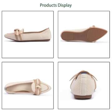BEJINASH Women's Elegant Washable Bow Flats - Comfort & Style