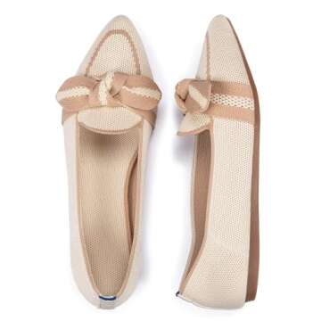 BEJINASH Women's Elegant Washable Bow Flats - Comfort & Style