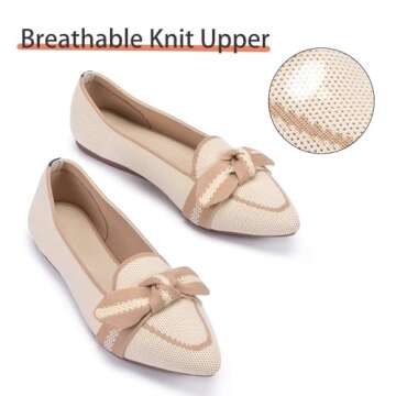 BEJINASH Women's Elegant Washable Bow Flats - Comfort & Style
